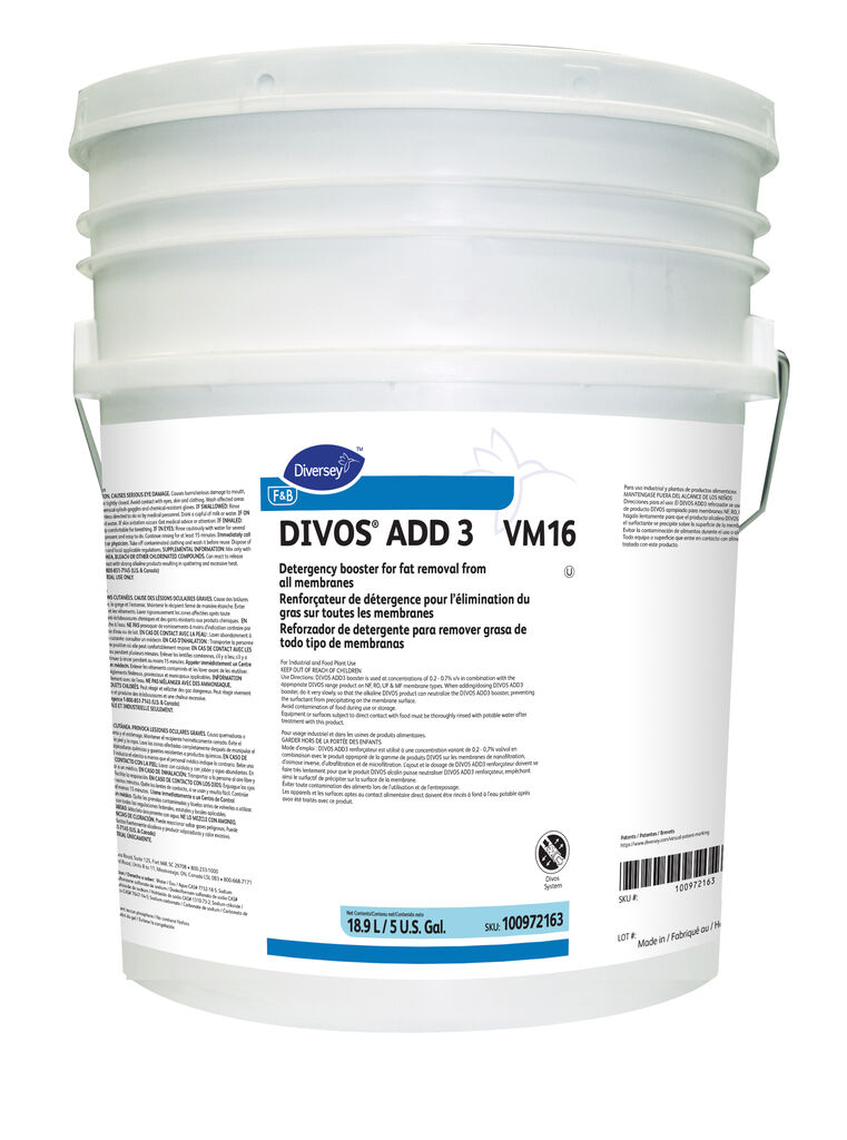 Divos® ADD 3 VM16, 5gal - Detergency booster for fat removal from all membranes